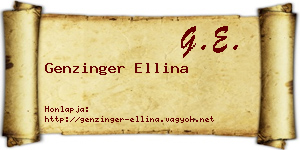 Genzinger Ellina névjegykártya